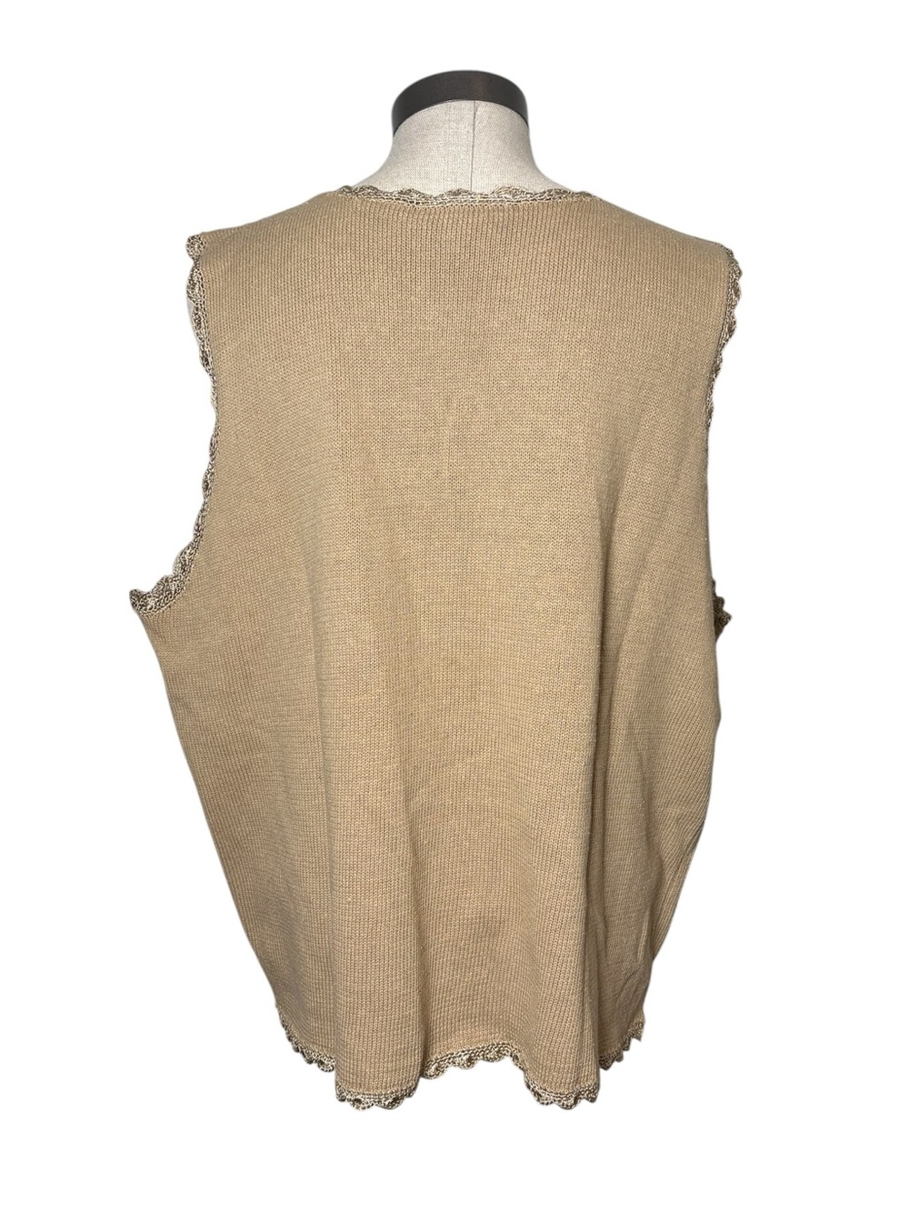 Vintage Erika II Studio 3X Embroidered Knit Vest Floral Paisley Cottagecore - Picture 5 of 6